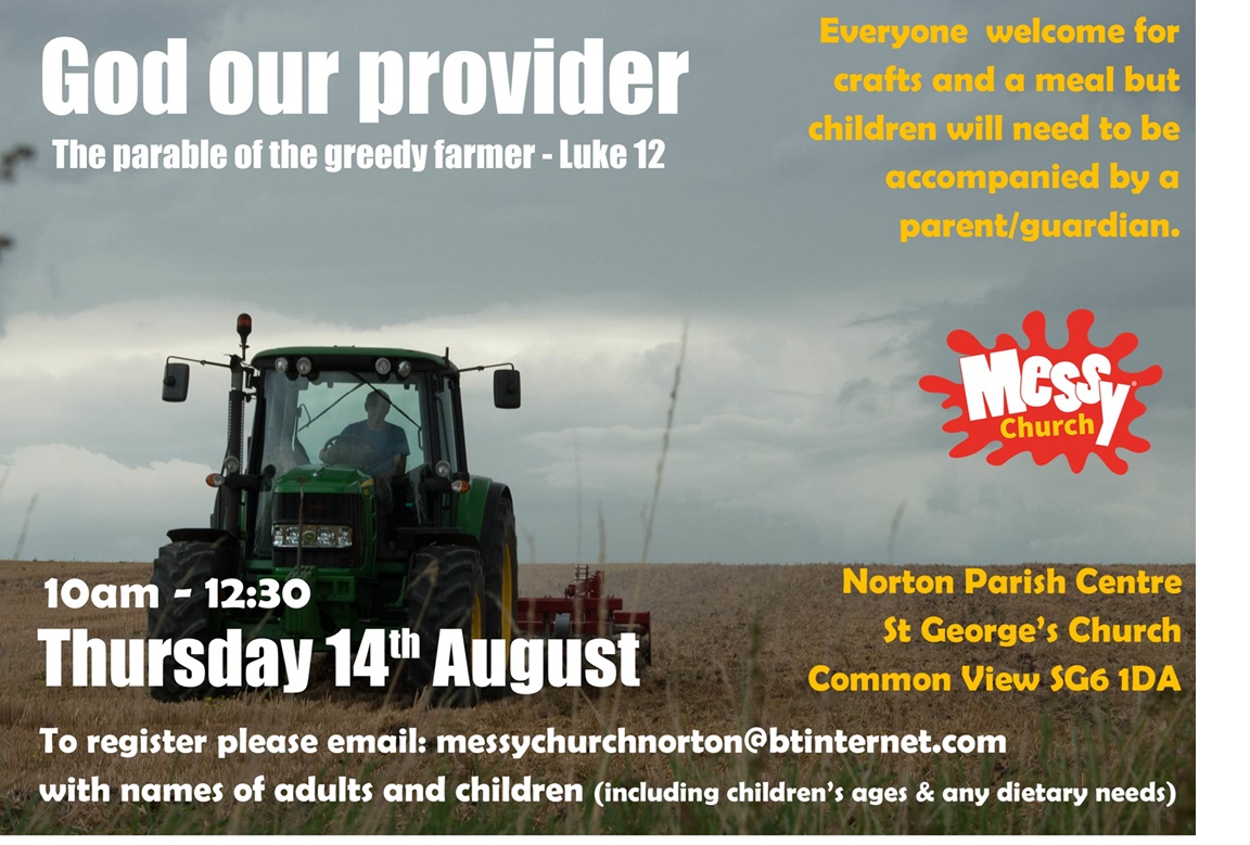 Messy church poster 14th Augus